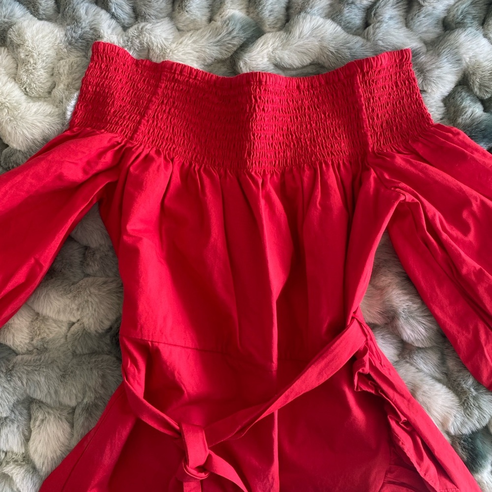 Tularosa Red Off-Shoulder Ruffle Mini Dress - Picture 7 of 8